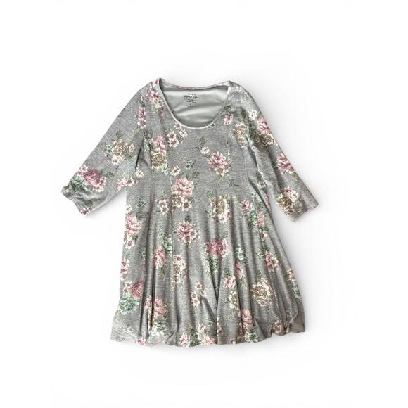 Torrid Super Soft Plush Gray Dress Pink Green Blue Flowers Plus Size 3 - Picture 3 of 5